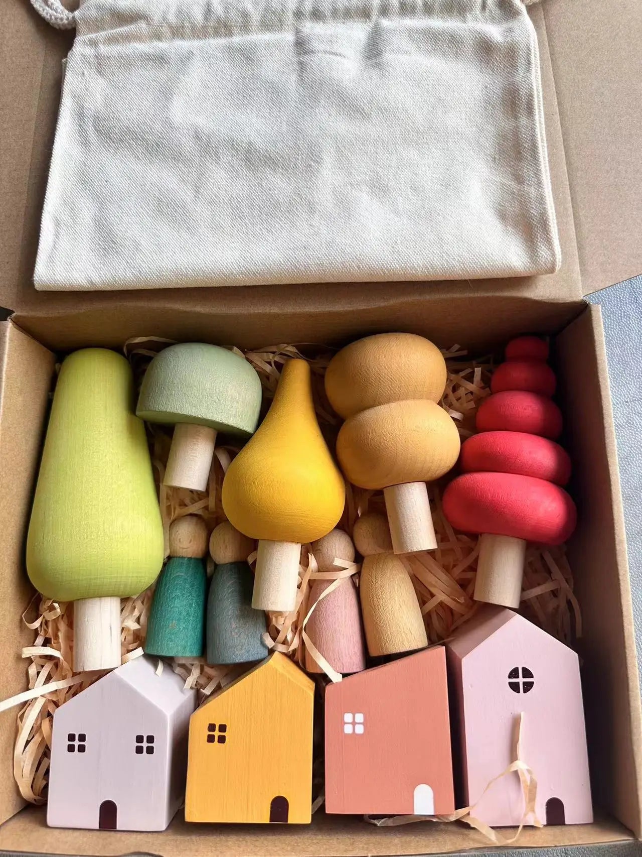 Colorful Wood Stacking Blocks Toy Set for Kids