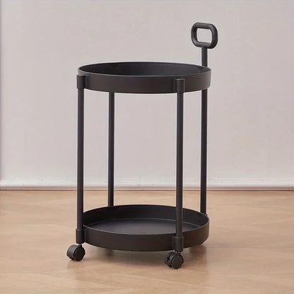 Portable 2-Level Coffee Table with Casters and Grip