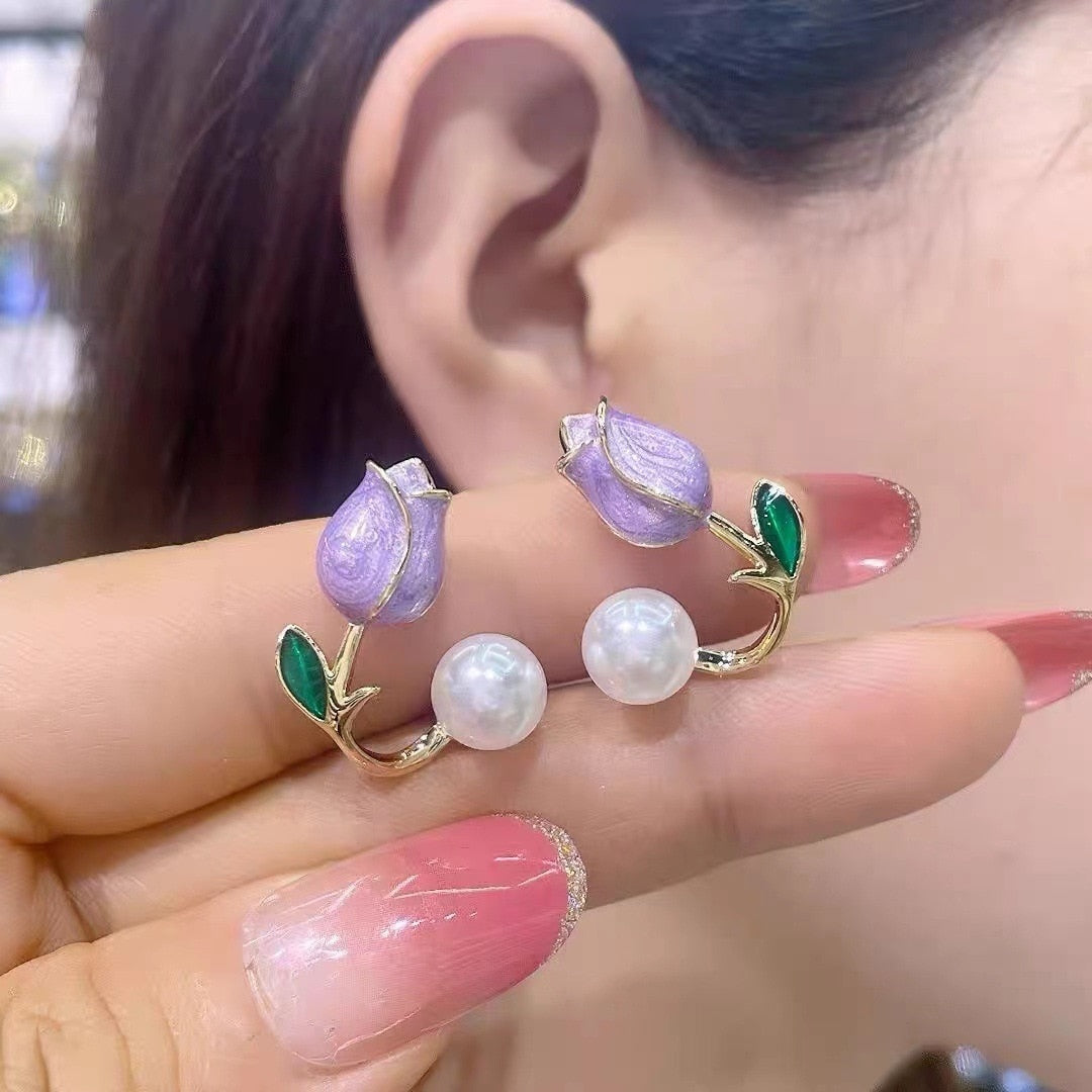 Pretty Floral Love Drop Earrings