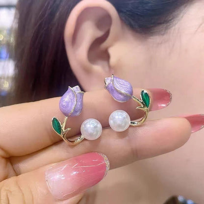 Pretty Floral Love Drop Earrings