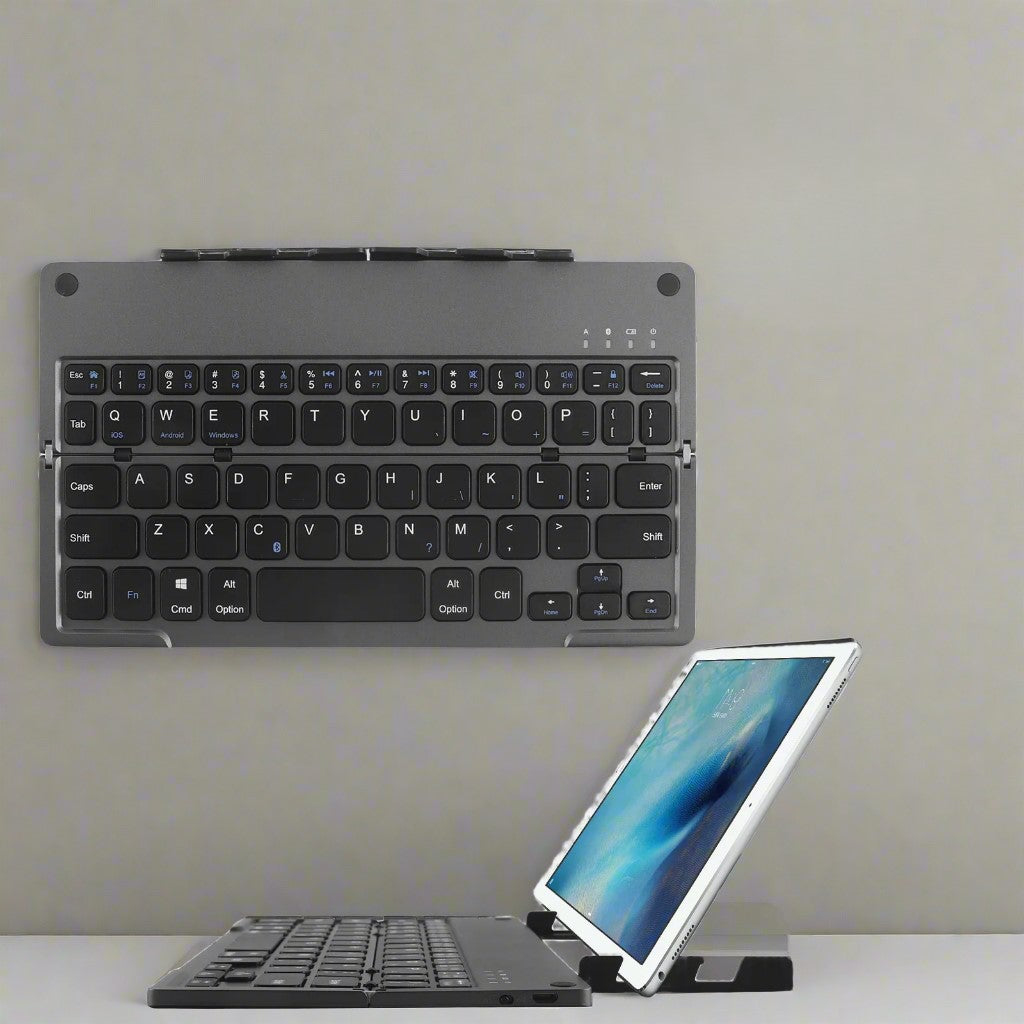 Foldable Mini Wireless Keyboard Phone Holder - Luxicro