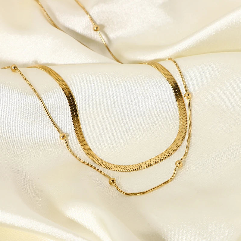 Luxury Bar Chain Stacked Necklace Set