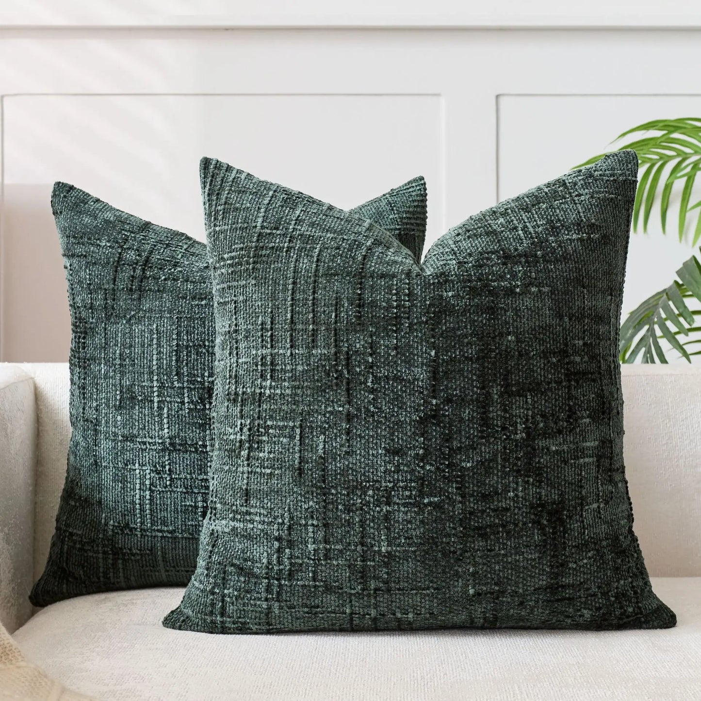 Plush Chenille Pillow in Simple Colors for Living Room