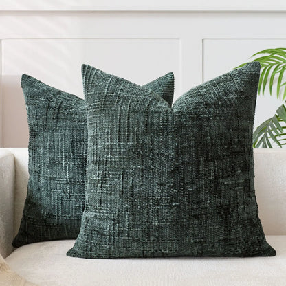 Plush Chenille Pillow in Simple Colors for Living Room
