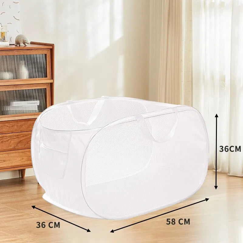 Folding Laundry Basket with Storage and Durable Design