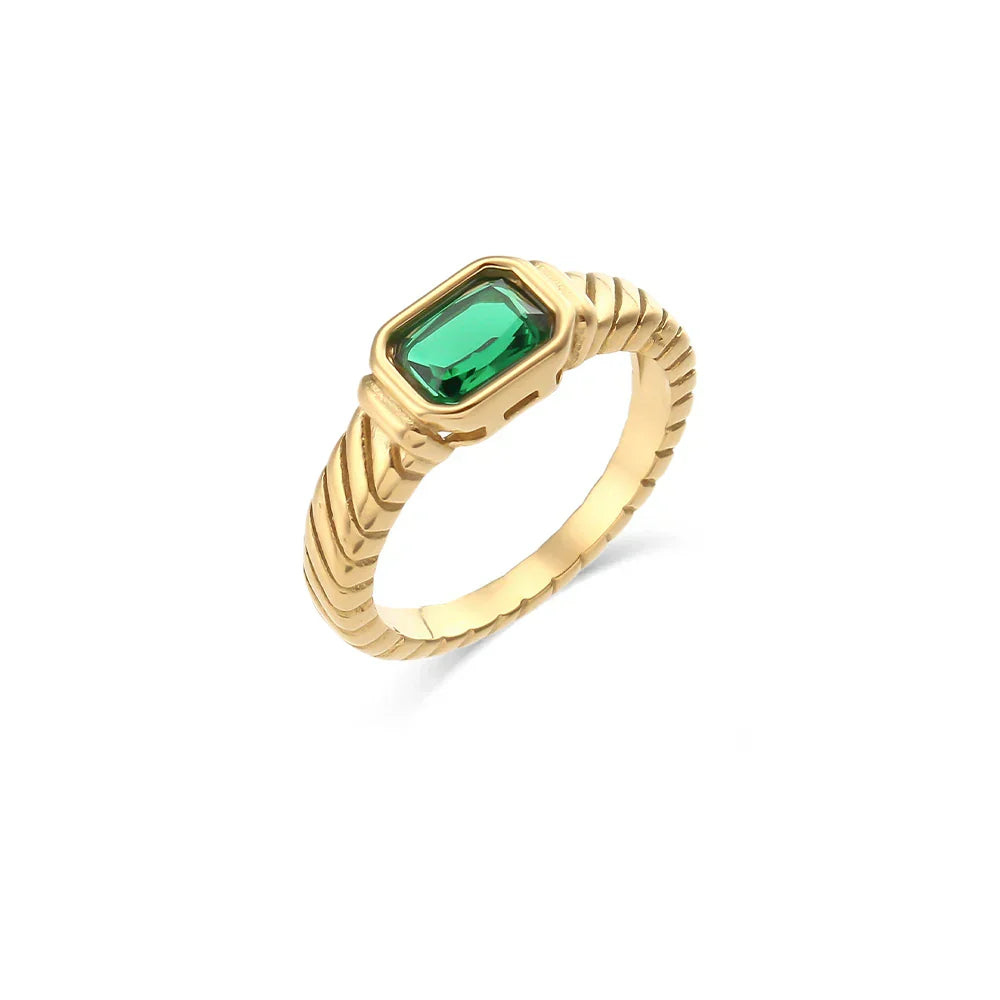 Fashionable Multi Color Baguette Ring
