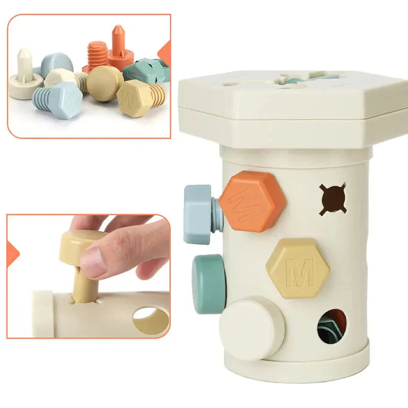 Colorful Wooden Screw Toy Set