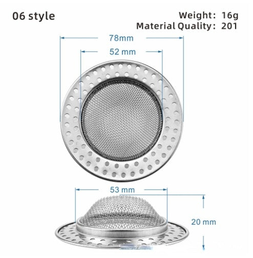Simple Mesh Kitchen Sink Filter Stainless Steel Strainer