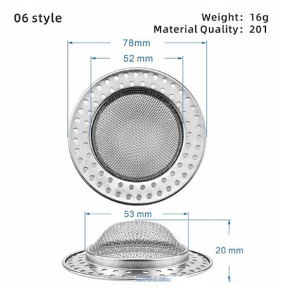 Simple Mesh Kitchen Sink Filter Stainless Steel Strainer