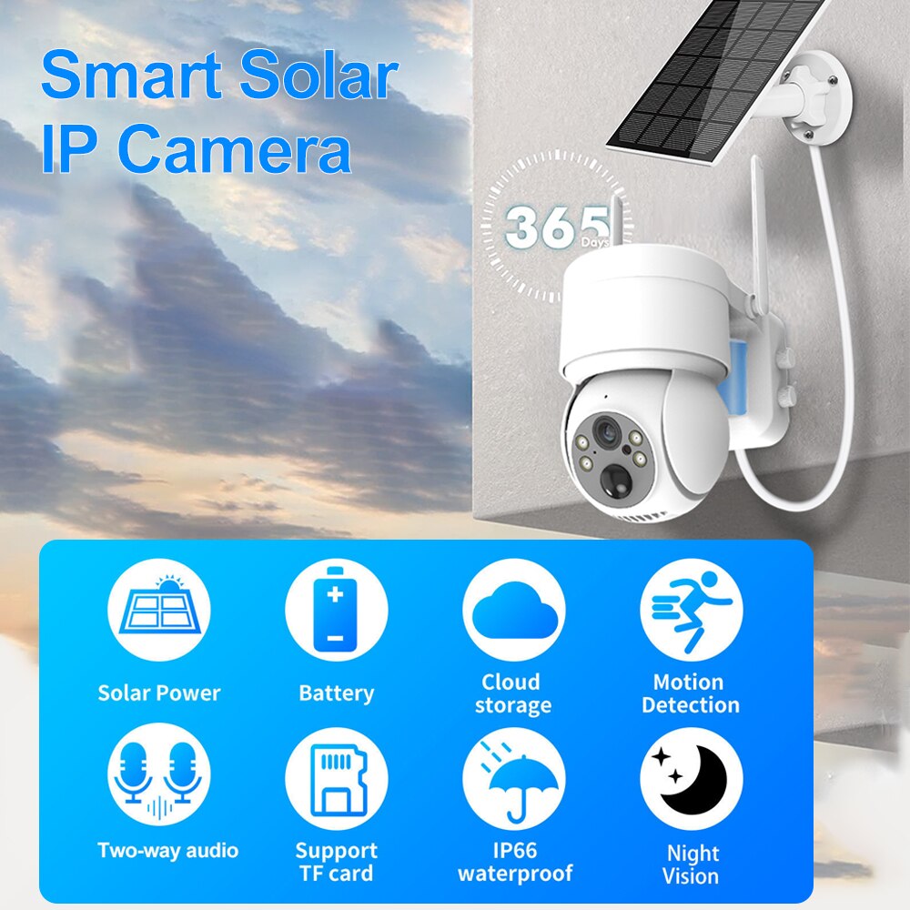 Wireless Solar Powered Outdoor Security Camera