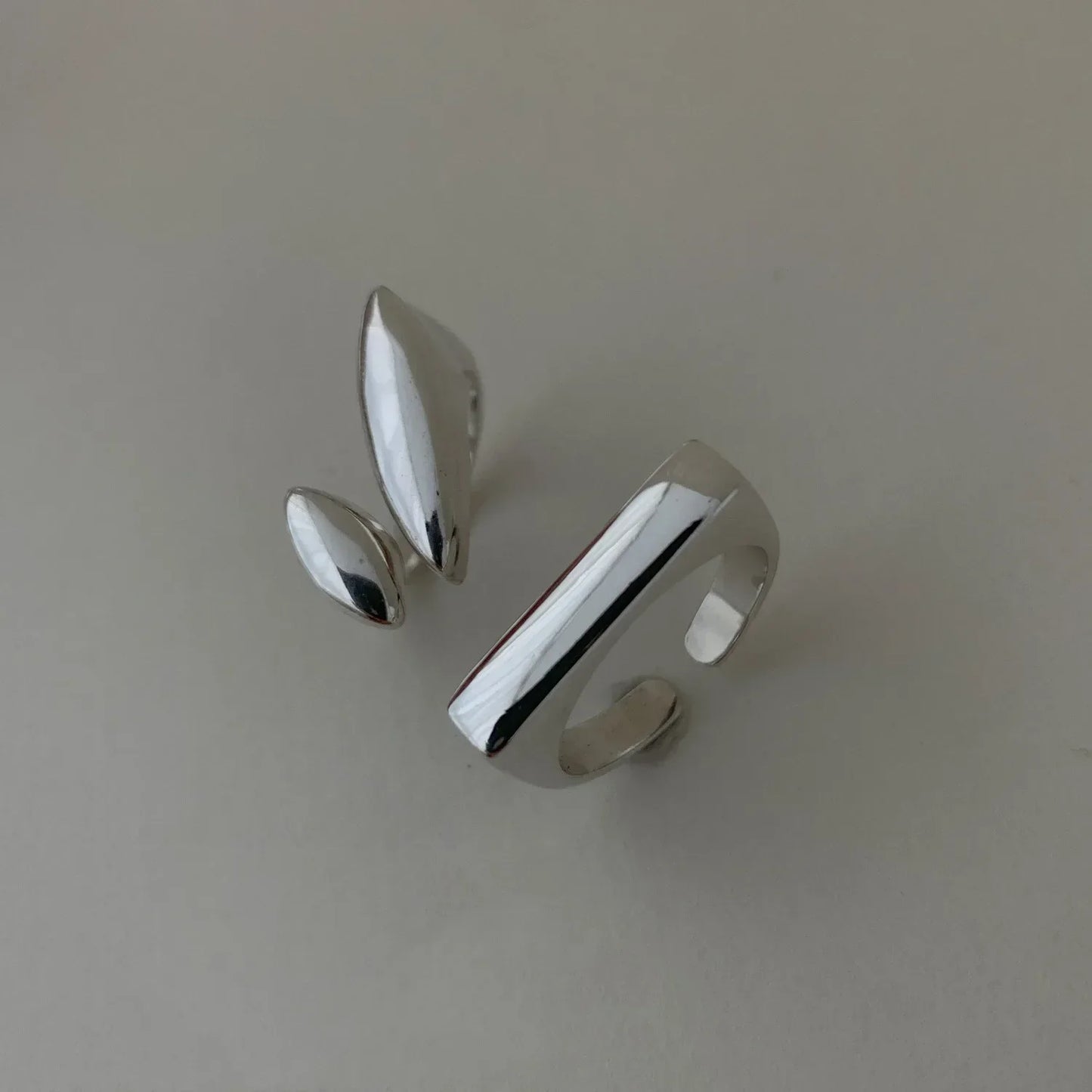 Modern Geometric Silver Fashion Rings