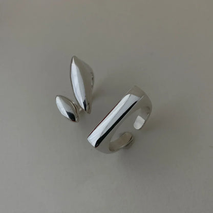 Modern Geometric Silver Fashion Rings