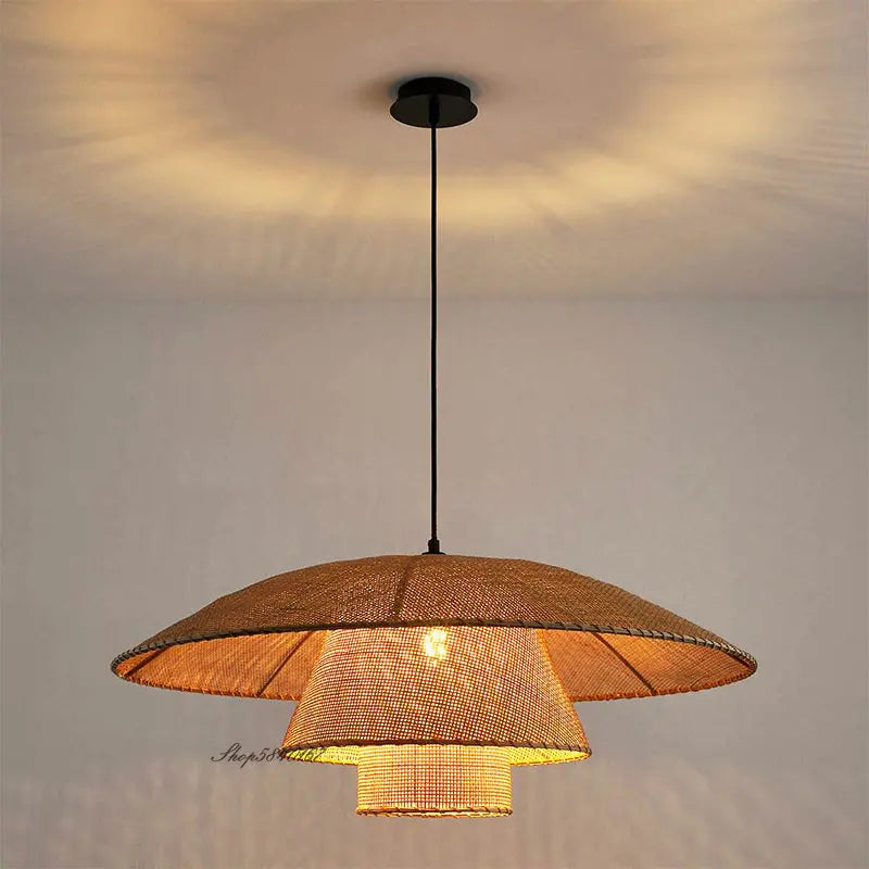 Natural Woven Pendant Lamp for Rustic Homes