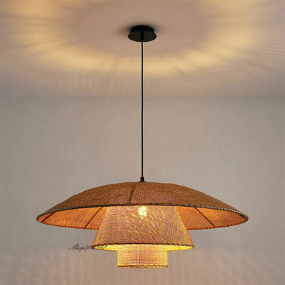 Natural Woven Pendant Lamp for Rustic Homes