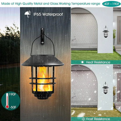 Garden Solar Lantern with Warm Flicker Light Effect