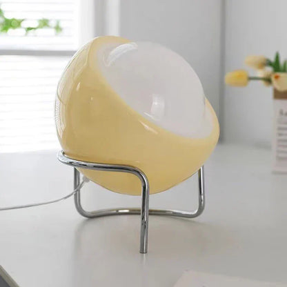Contemporary Glass Desk Lamp with LED Nightlight