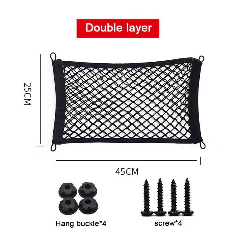 Flexible Car Storage Net Pocket Organizer - Luxicro