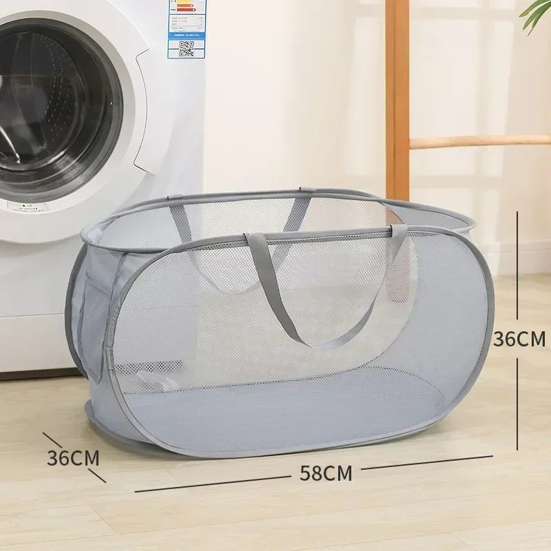 Folding Laundry Basket with Storage and Durable Design