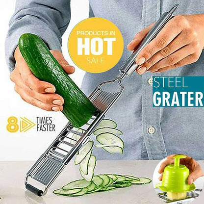 Easy Grip Stainless Steel Food Grater & Chopper