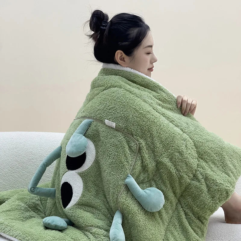 Cozy Plush Travel Blanket Pillow