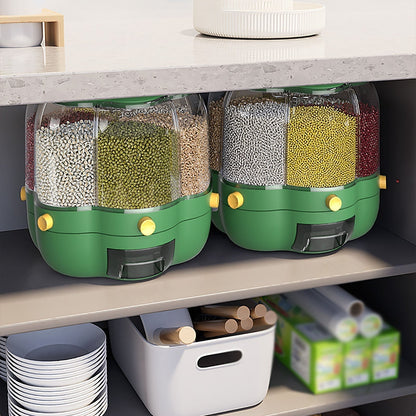 Simple 6-Section Spinning Food Storage Bin