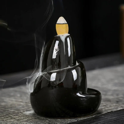 Modern Black Ceramic Incense Holder