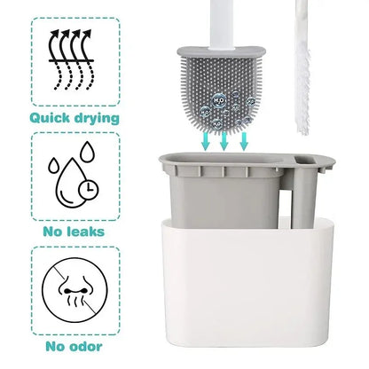 Bathroom Cleaning Toilet Brush Set with Holder