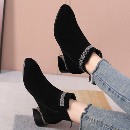 Women's Chic Leather Ankle Boots - Luxicro