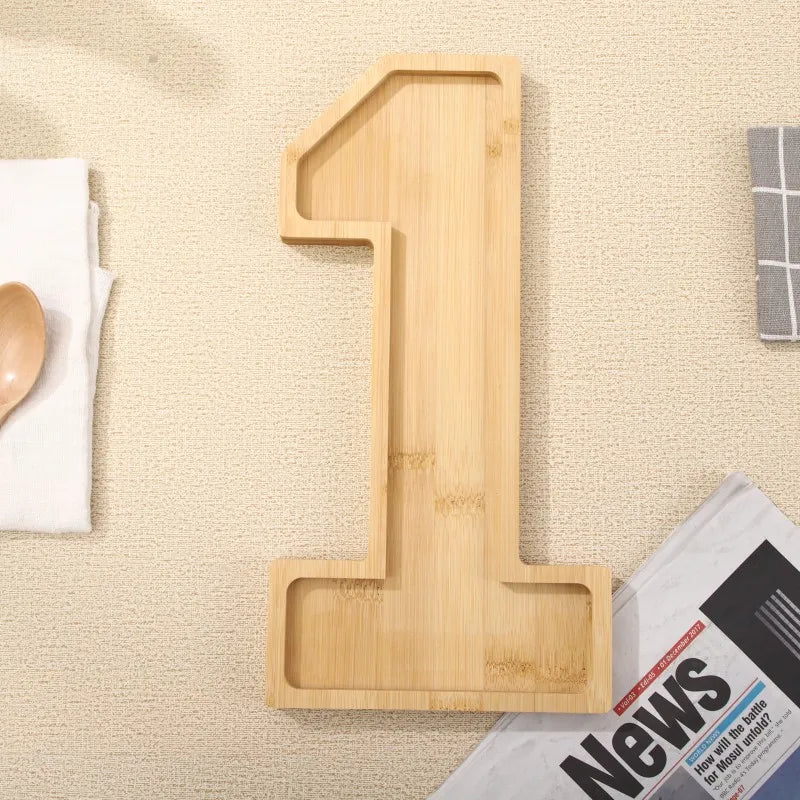 Rustic Wood Numbered Serving Platter