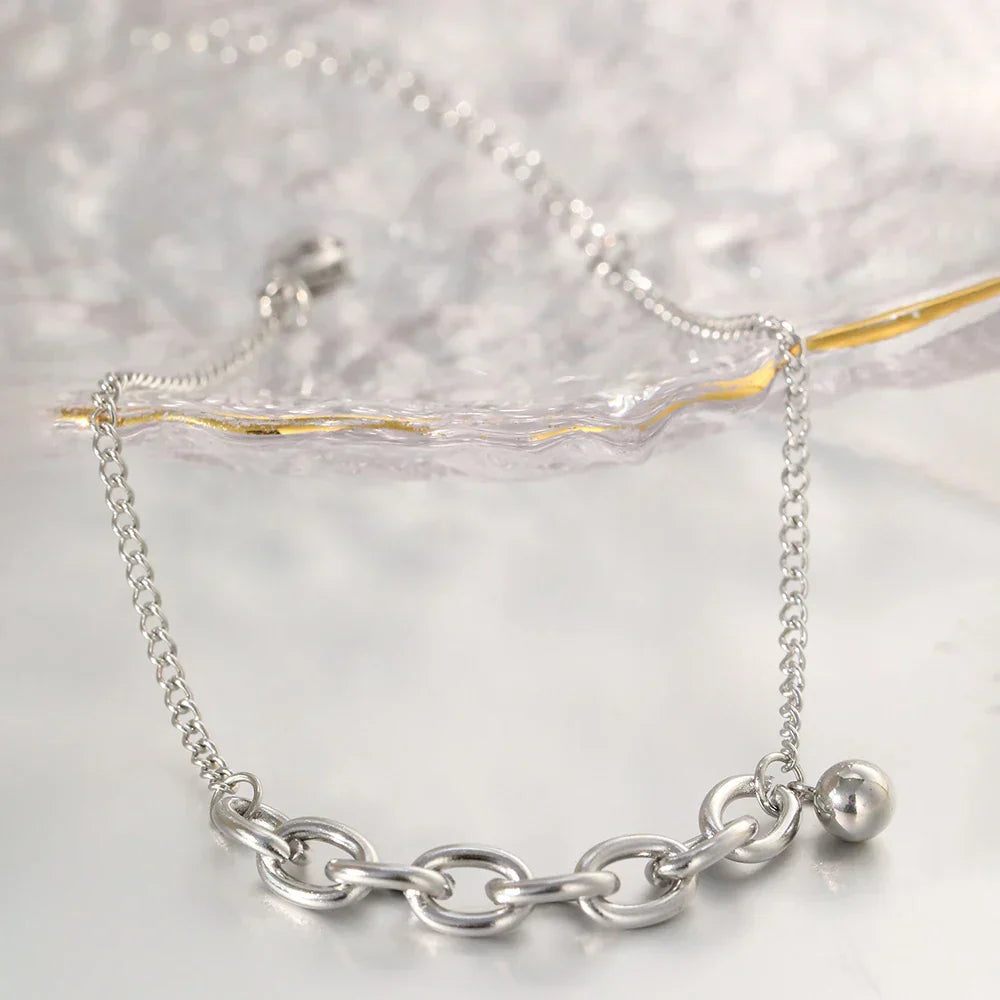Dainty Chain Curb Link Paperclip Bracelet