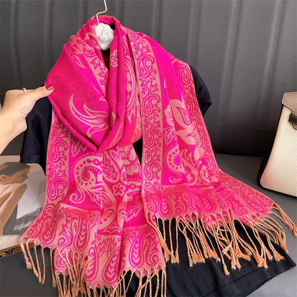 Soft Cashmere Women's Scarf with Warm Luxury Print