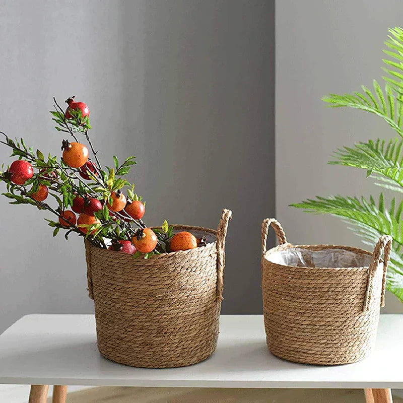 Big Round Wicker Garden Planter Basket