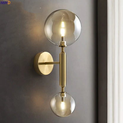 Warm Glass LED Wall Light - Modern Nordic Style