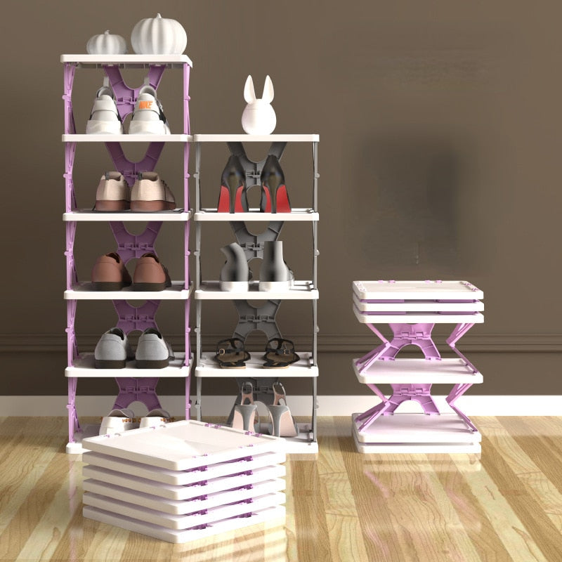 Compact Collapsible Shoe Organiser Rack