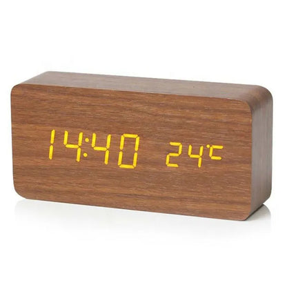 Contemporary Wood LED Alarm Clock