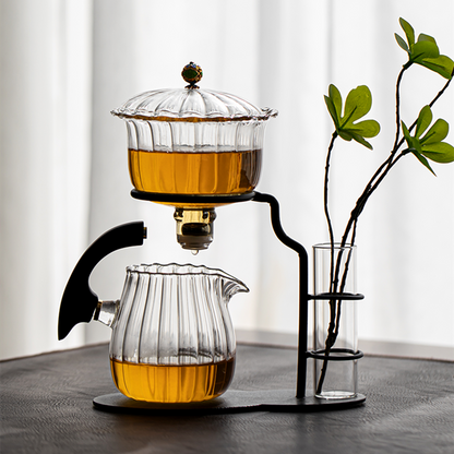Elegant Leaf Design Automatic Tea Infuser Set