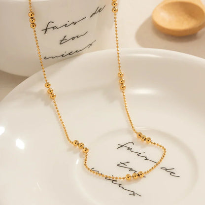 Dainty 3 Pearl Drop Gold Chain Necklace