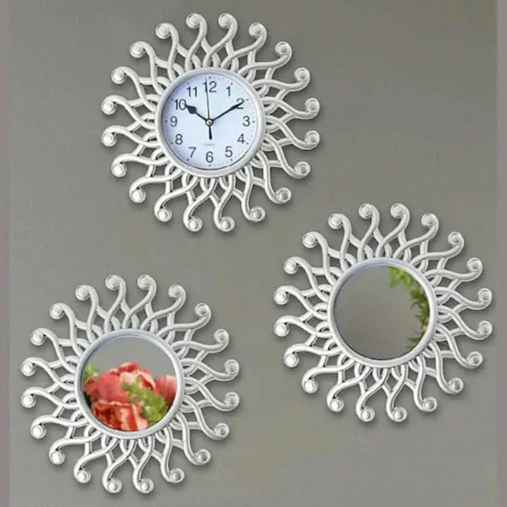 Luxury Clock and Mirror Home Decor Set