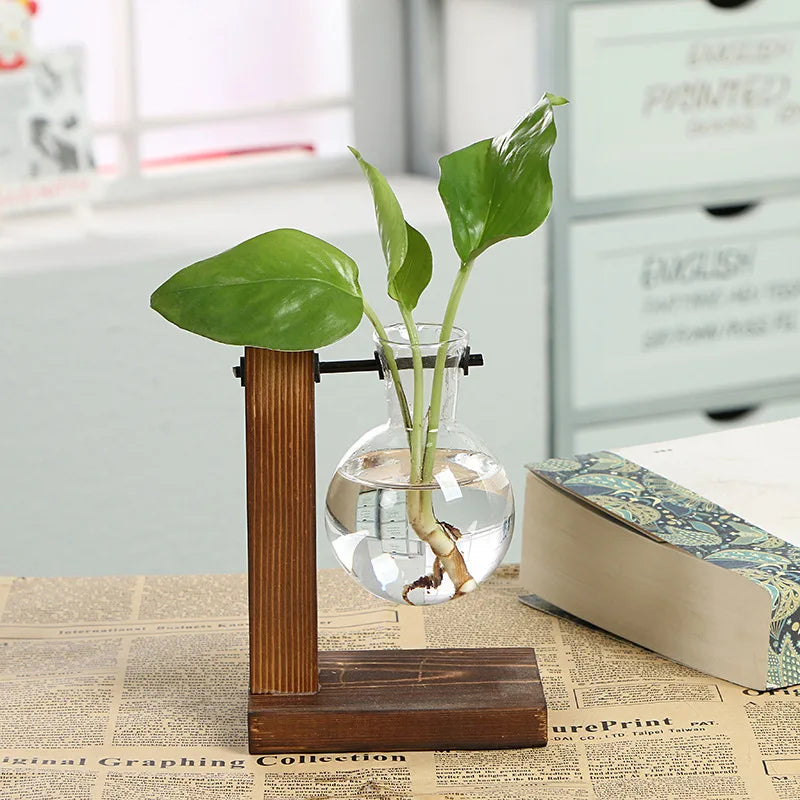 Contemporary Wooden Table Vase 3 Piece Set