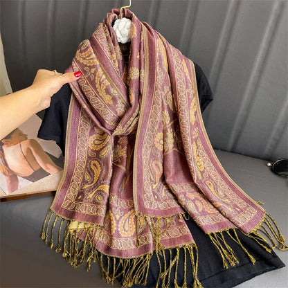 Soft Cashmere Women's Scarf with Warm Luxury Print