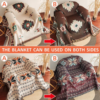 Big Boho Chic Fringed Throw Blanket