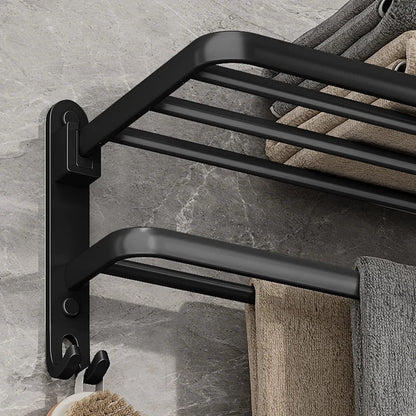 Compact Wall Mount Foldable Bathroom Towel Rack