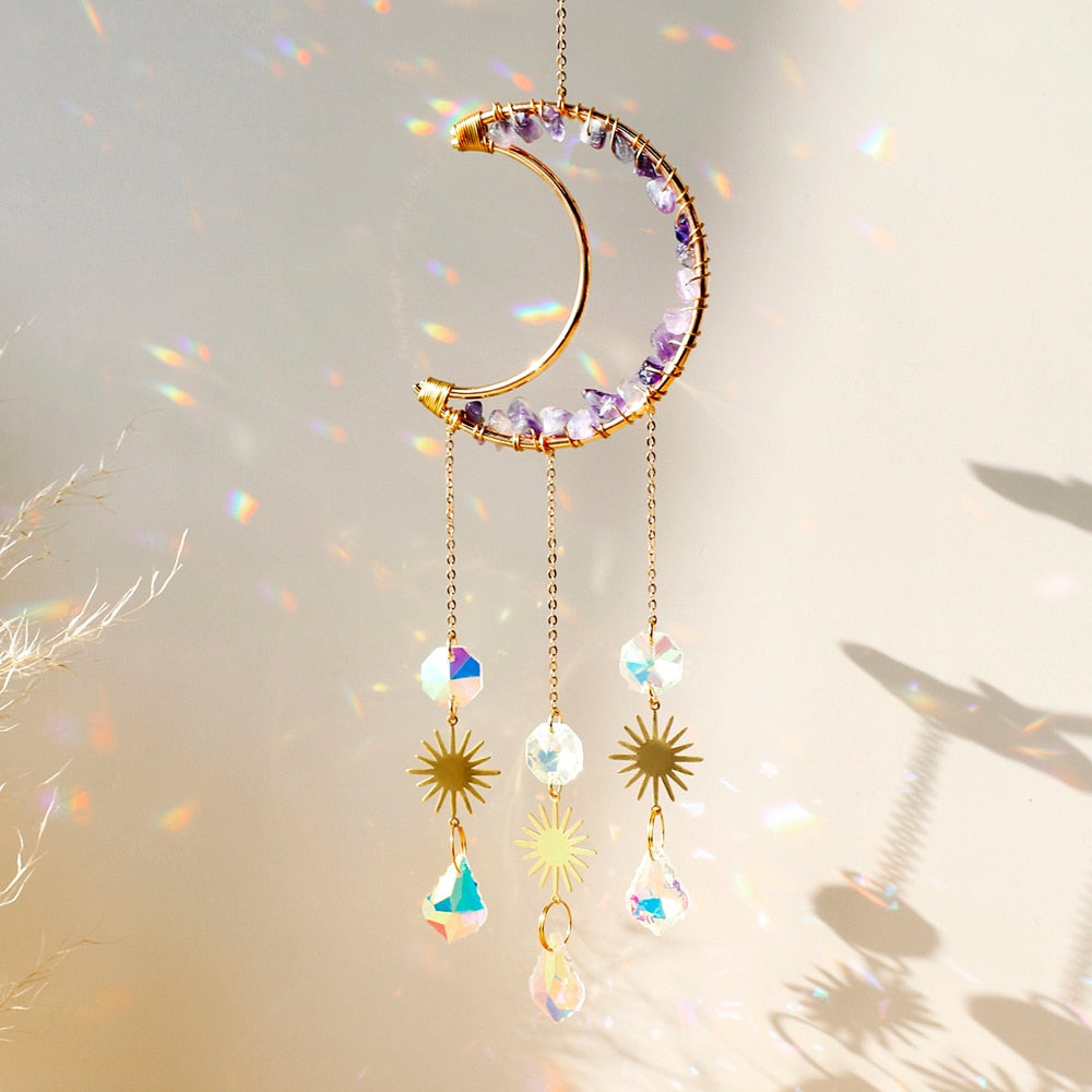 Glossy Glass Moon Wall Decor