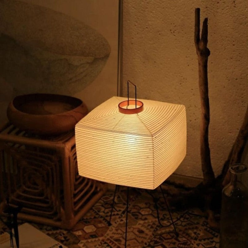 Exotic Oriental Paper Lantern Floor Lamp