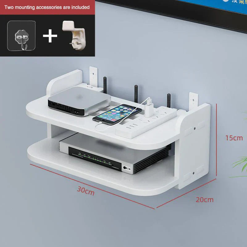 Space Saving Router Shelf with Cord Organizer - Luxicro