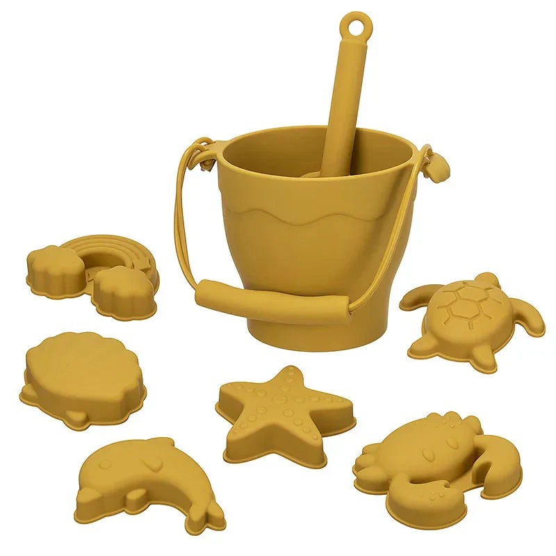 Soft Play Beach Toys 8 Piece Kids Sand Molds Set