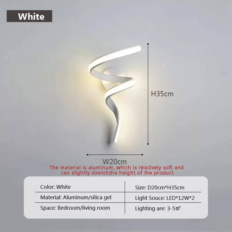 Simple LED Spiral Wall Light