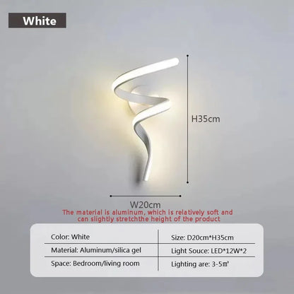 Simple LED Spiral Wall Light