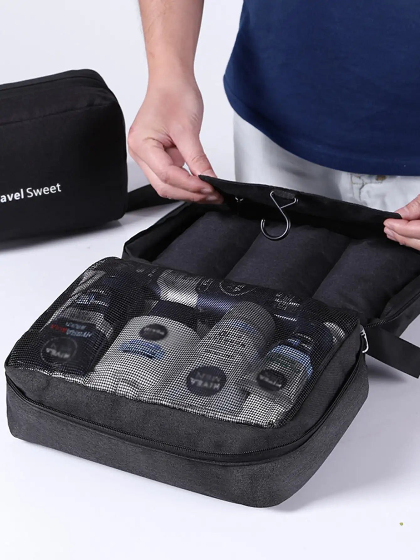 Compact Travel Toiletry Bag with Wet Dry Separation