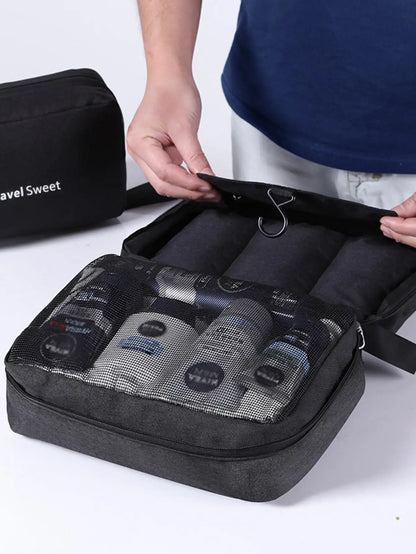 Compact Travel Toiletry Bag with Wet Dry Separation